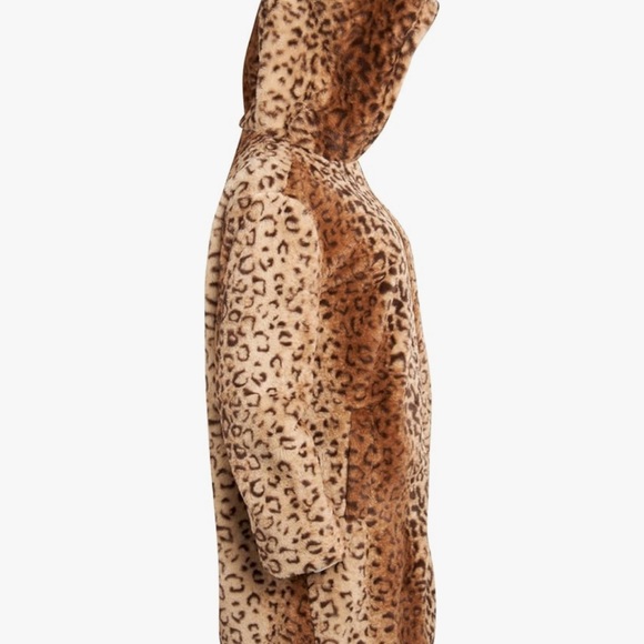 Urban Republic Leopard Print Faux Fur Coat Size M - Picture 7 of 10